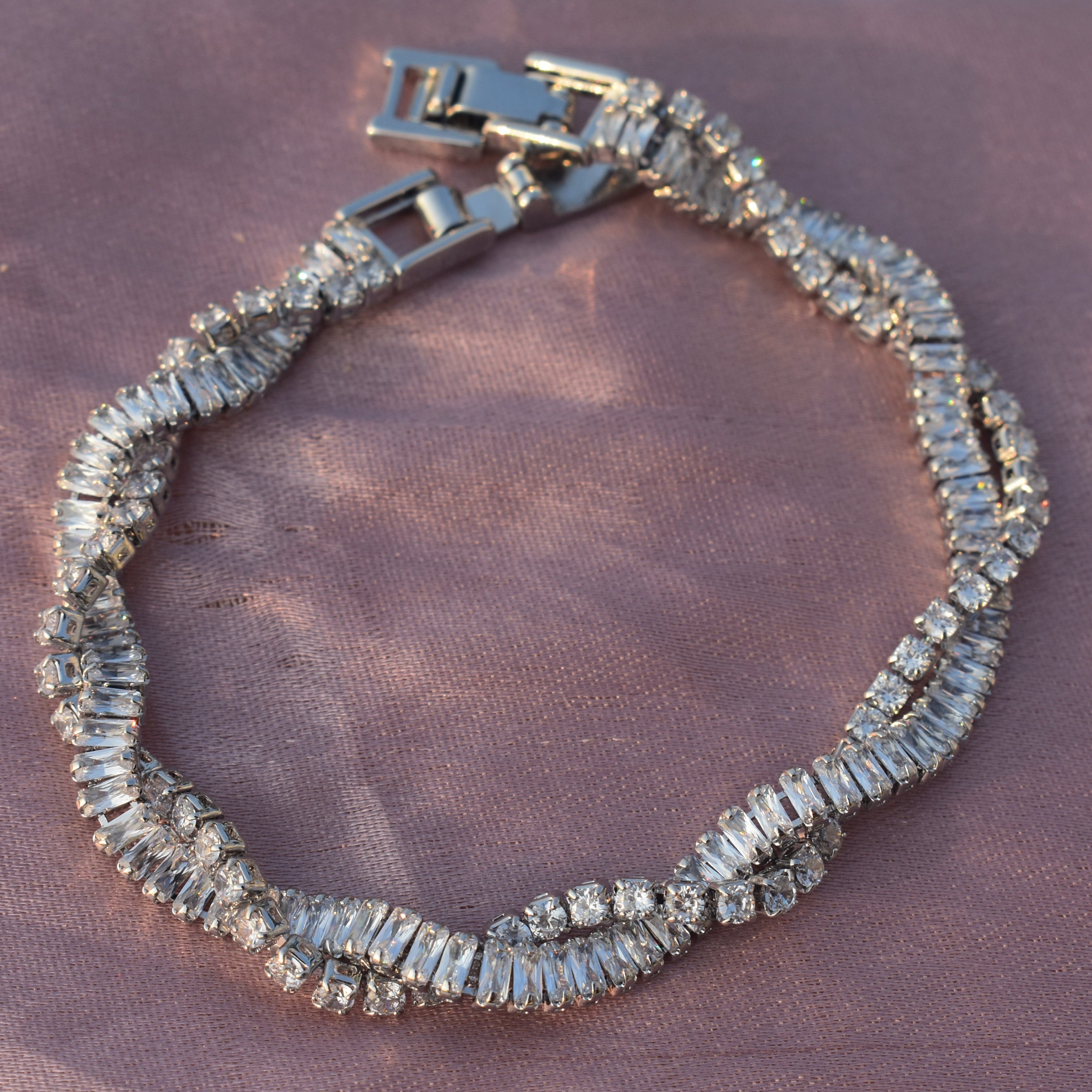 Statement Twistie Silver Tennis Bracelet