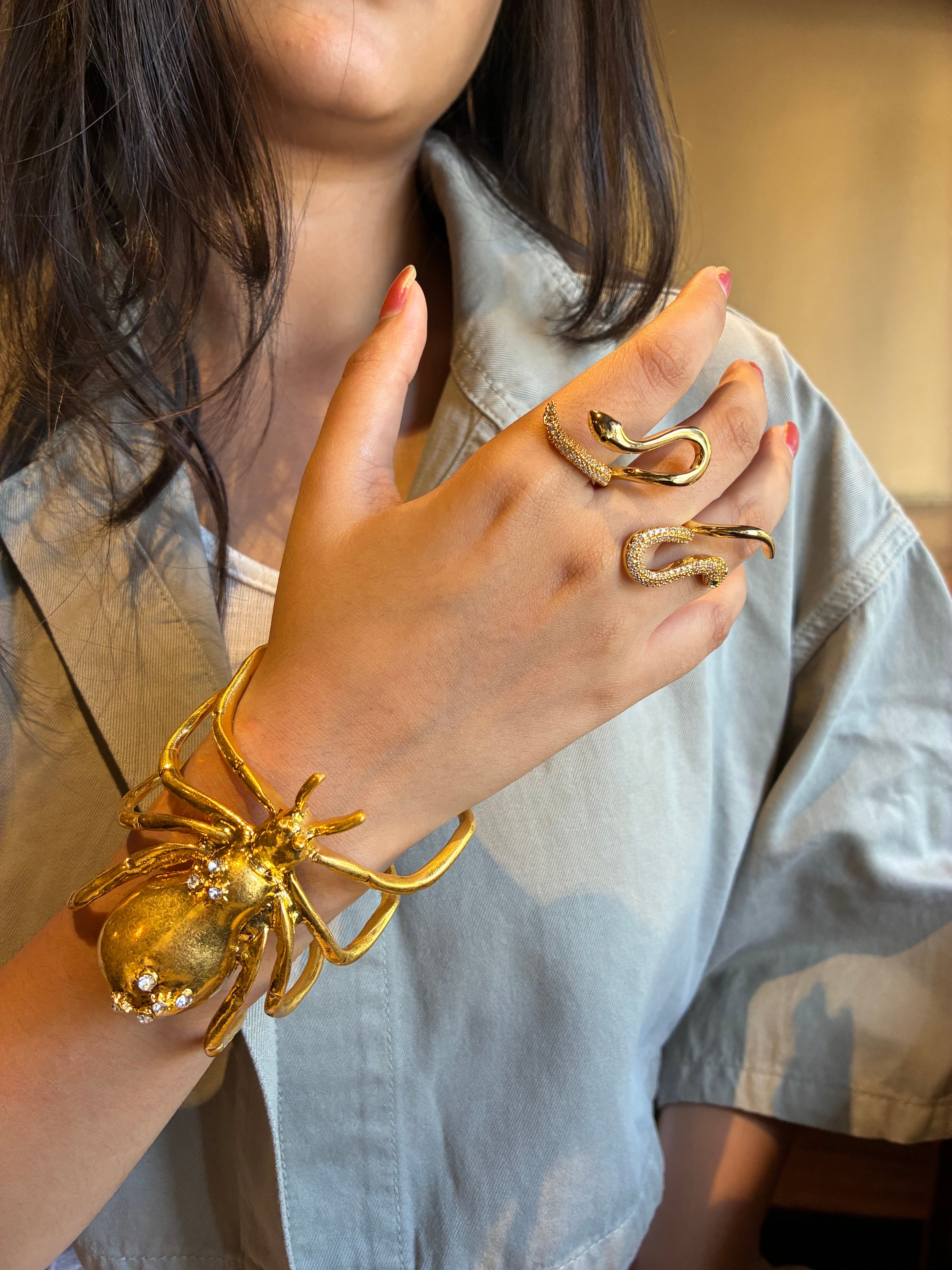 Gold Statement Spider Cuff