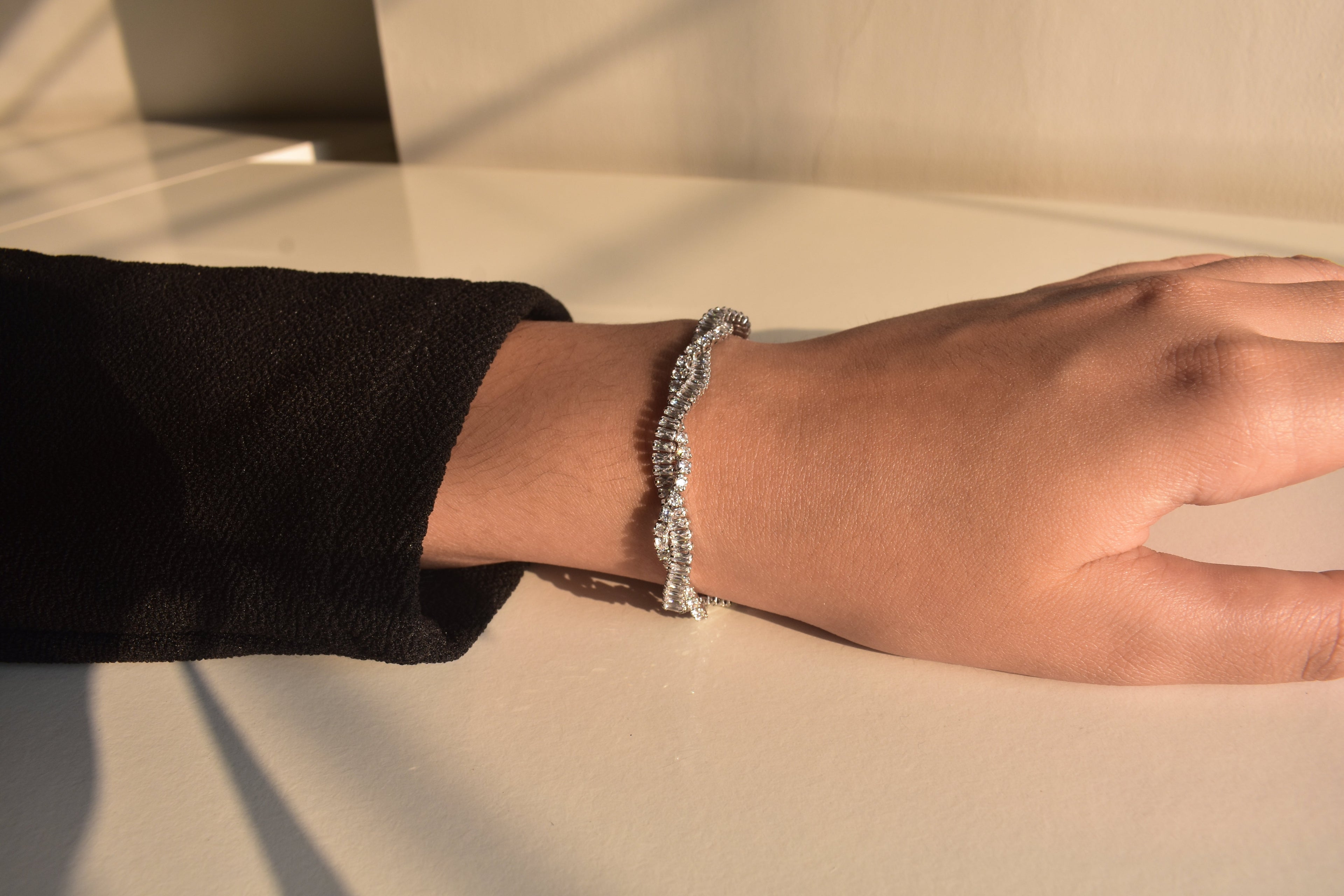 Statement Twistie Silver Tennis Bracelet