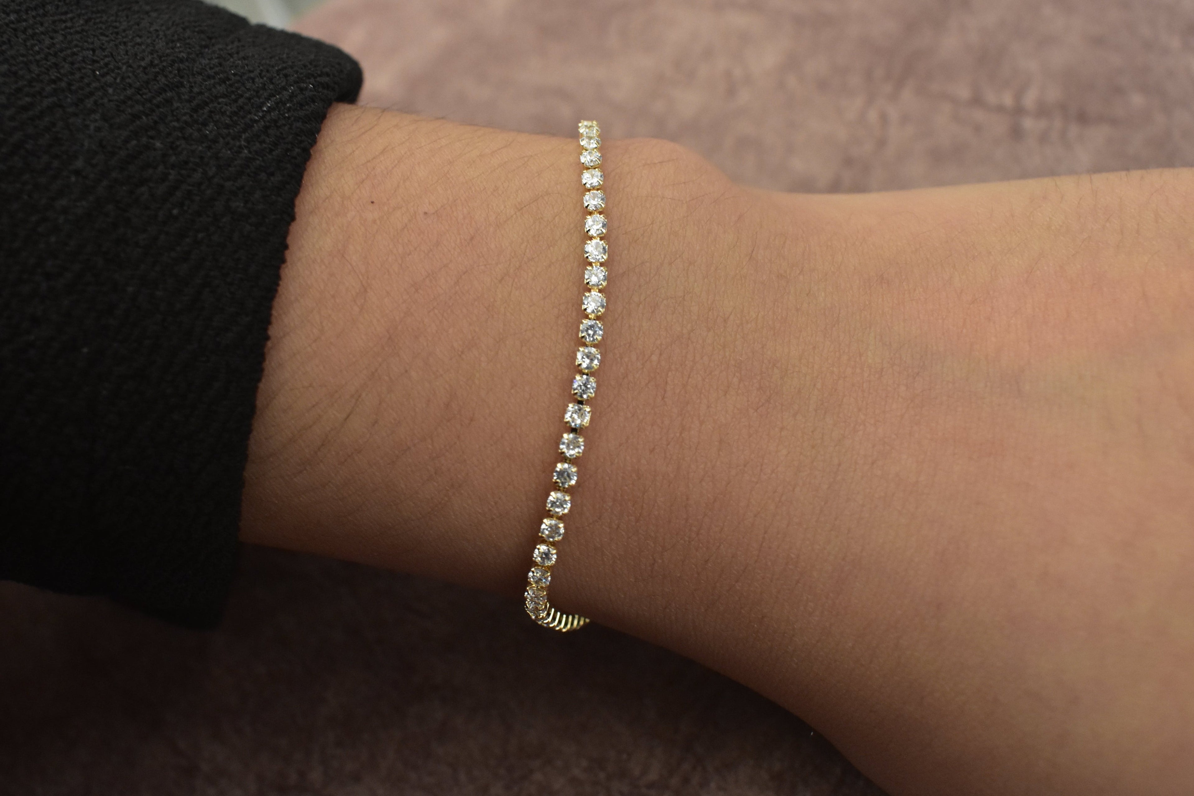Mini Stone Gold Tennis Bracelet