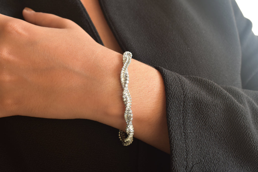 Statement Twistie Silver Tennis Bracelet
