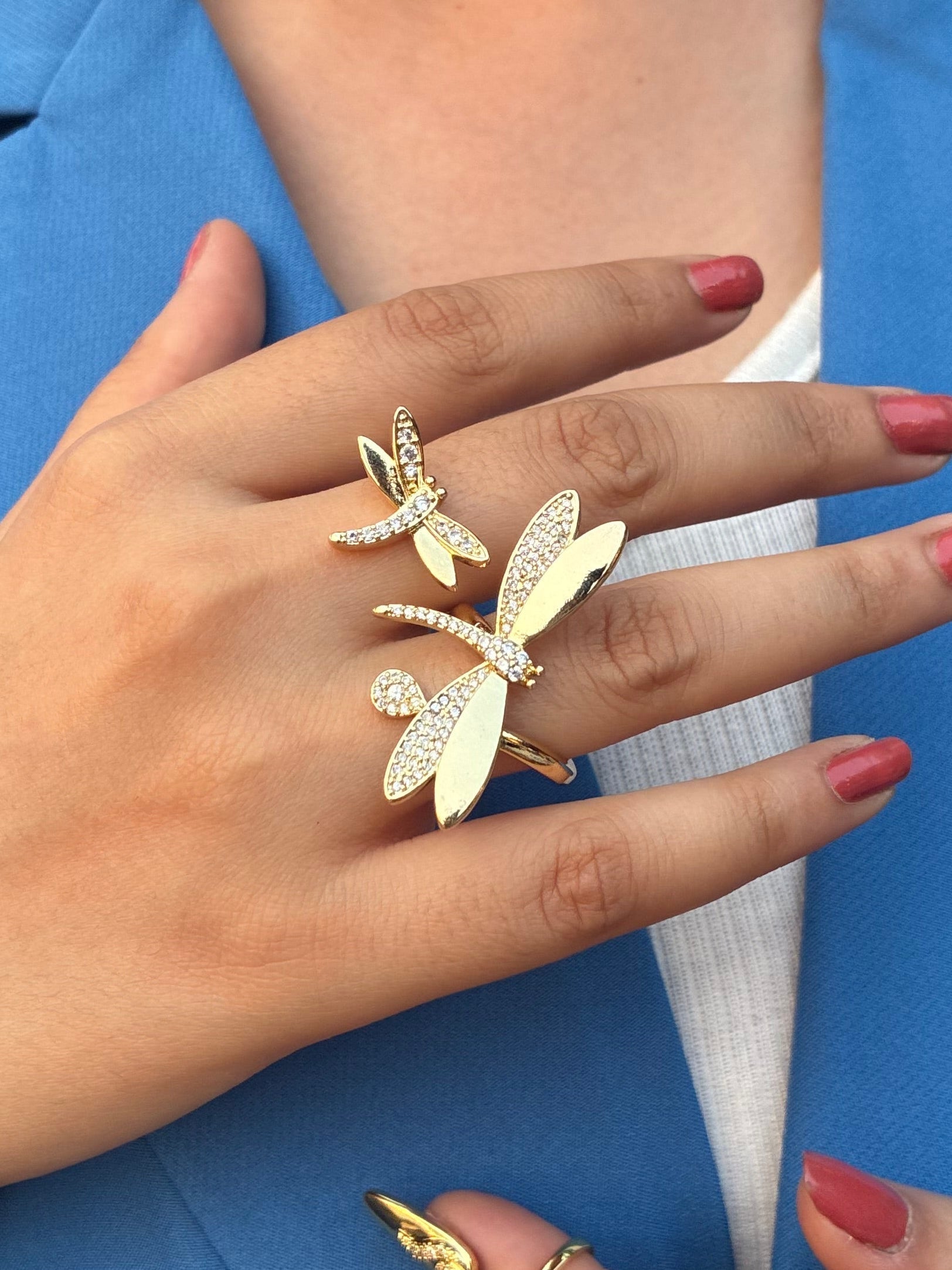 Dragonfly Dual-Finger Ring