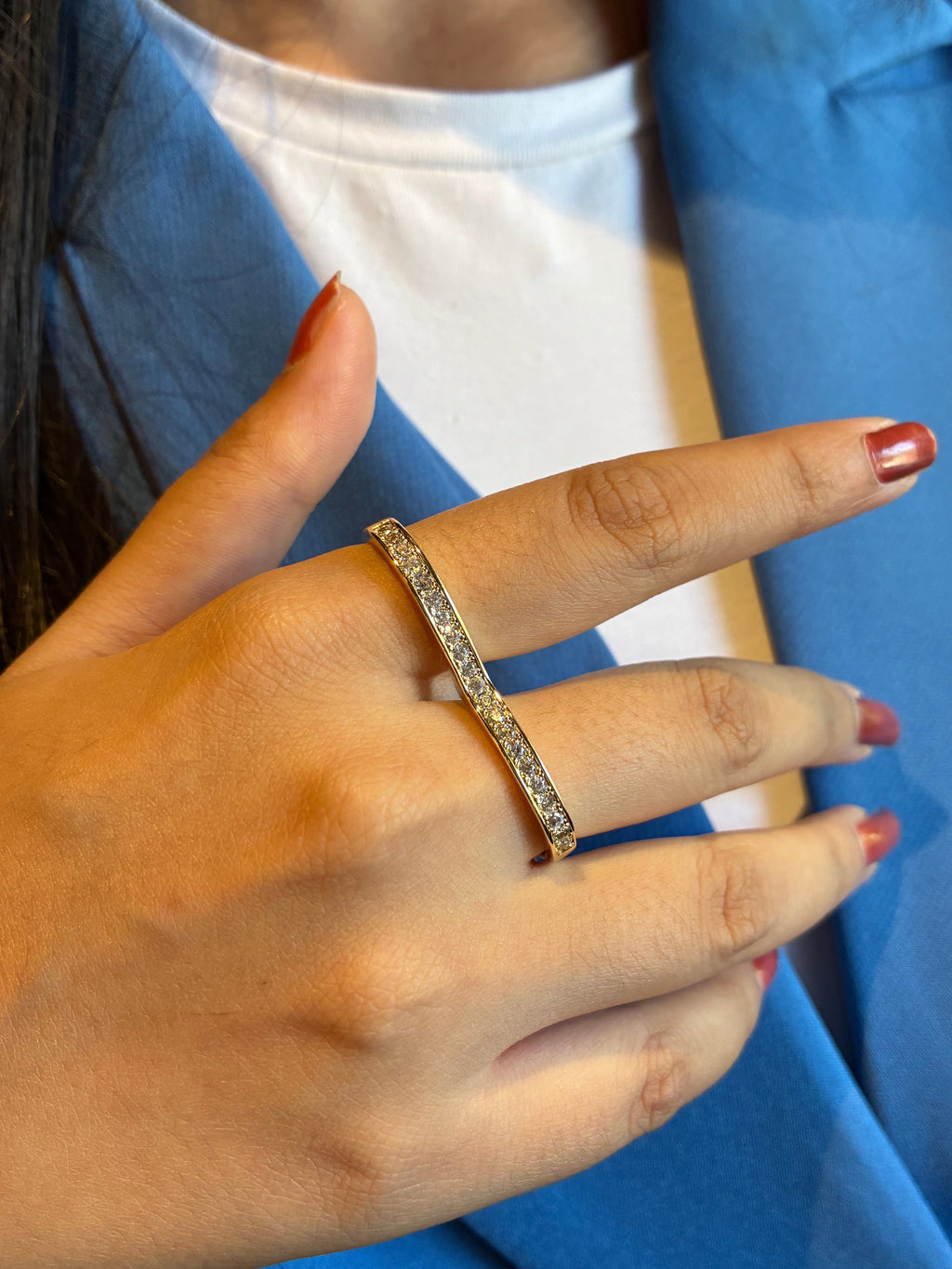 Elara Gold Dual Finger Ring
