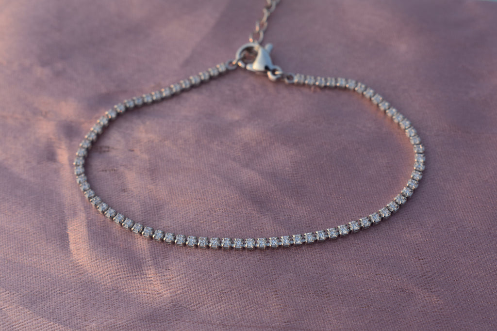 Mini Stone Silver Tennis Bracelet