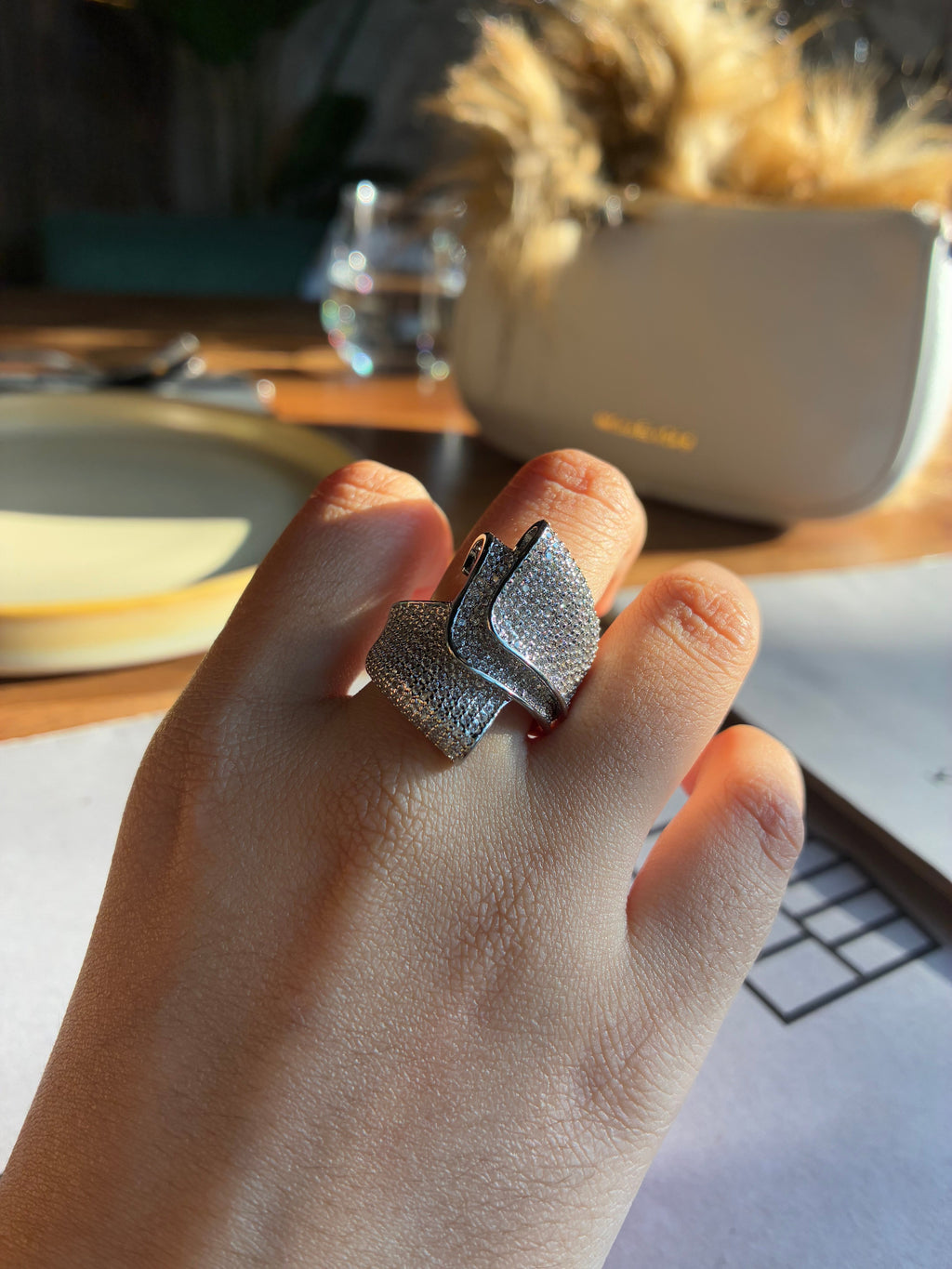 Crusted Drape Ring