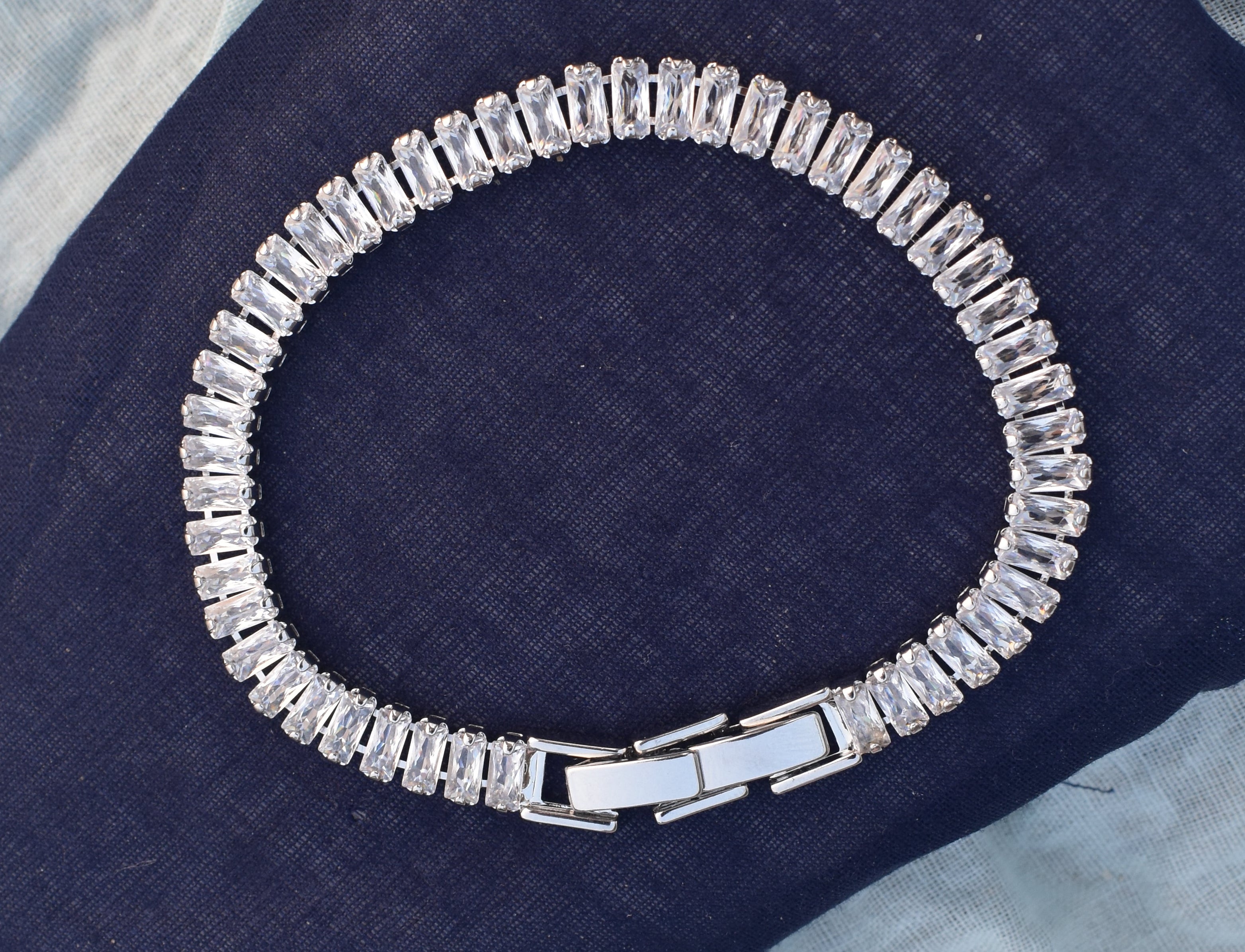 Bar Cut Silver Tennis for Men