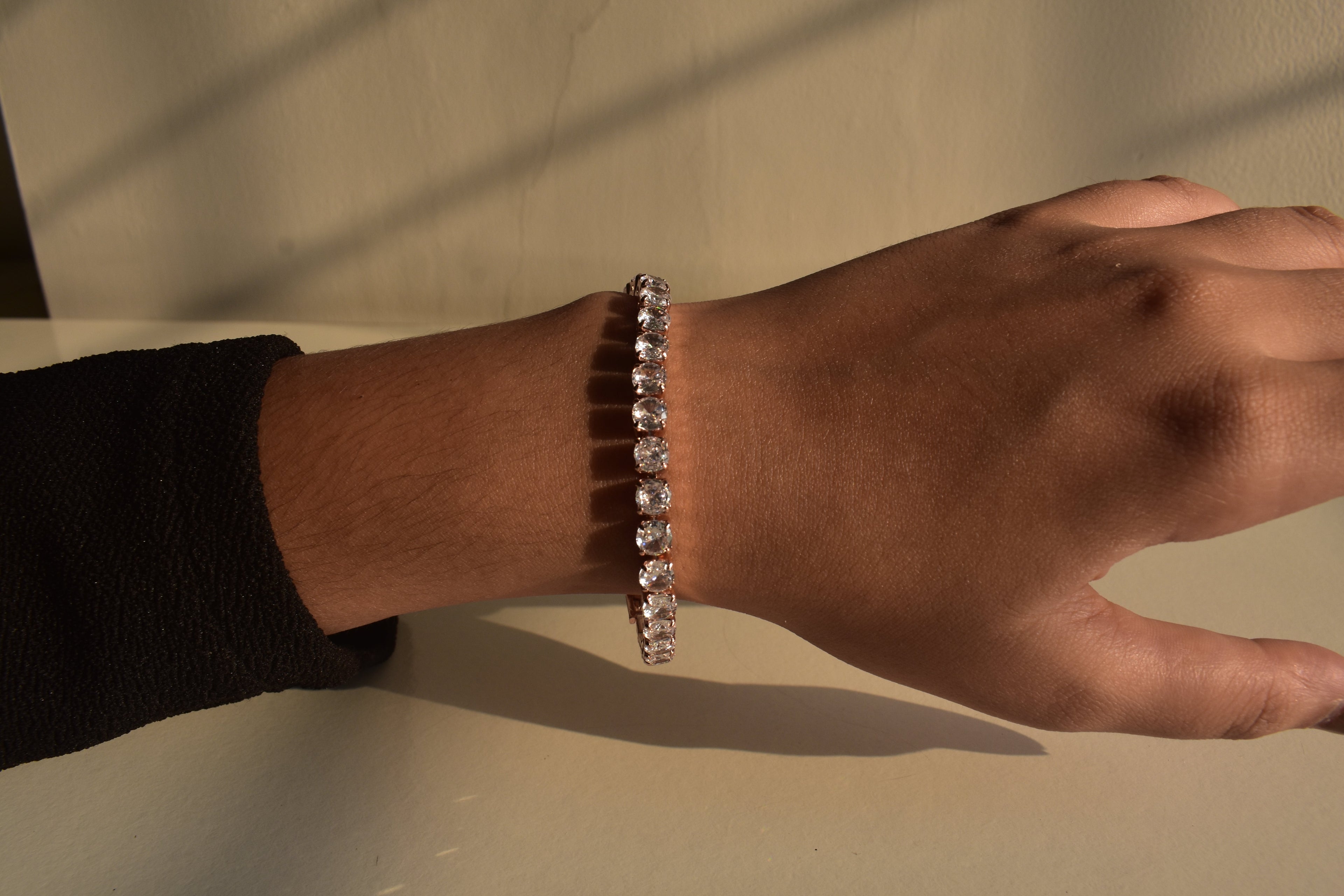 Large-Stone RoseGold Tennis Bracelet