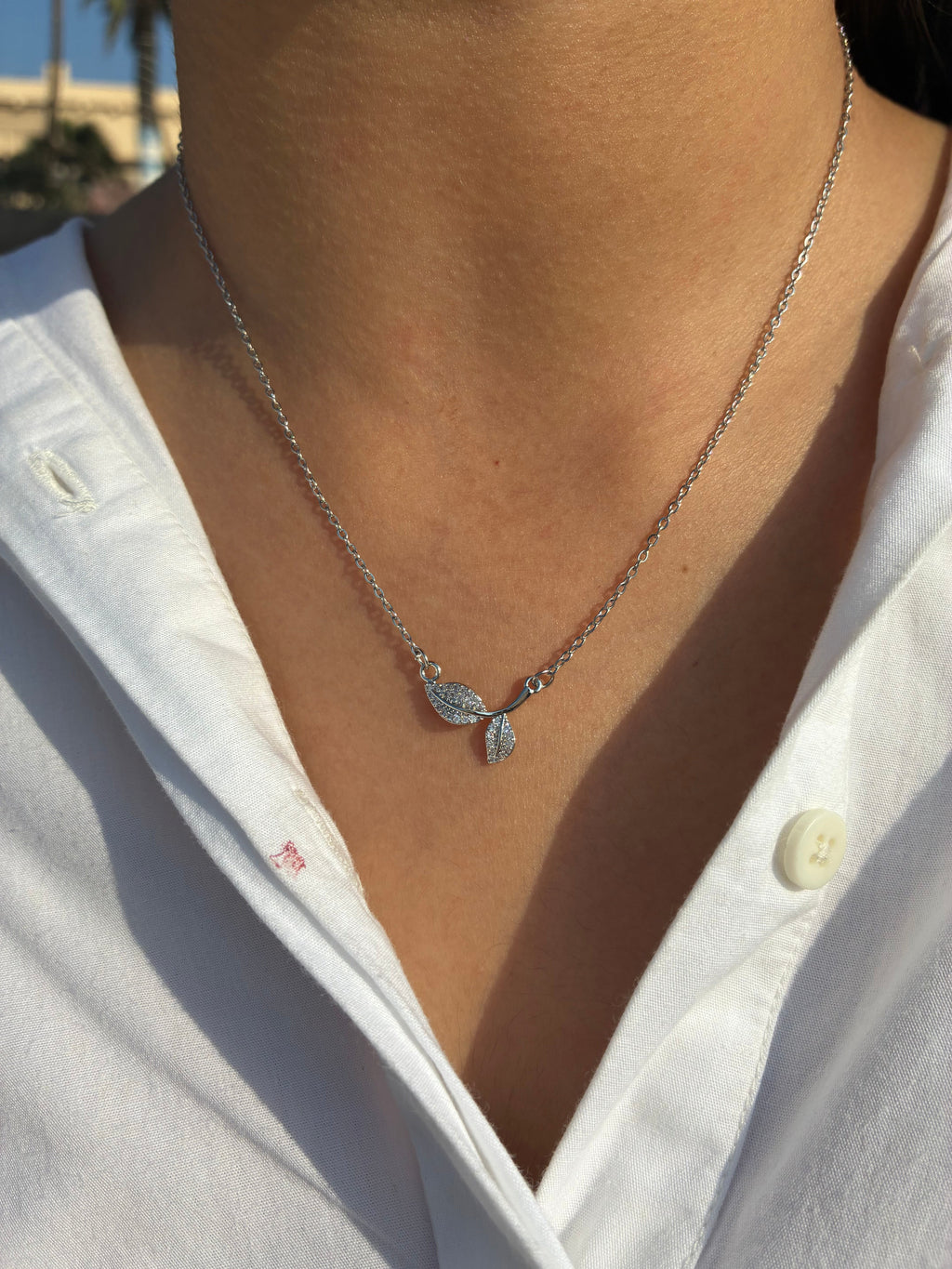 Twin Leaf Necklace