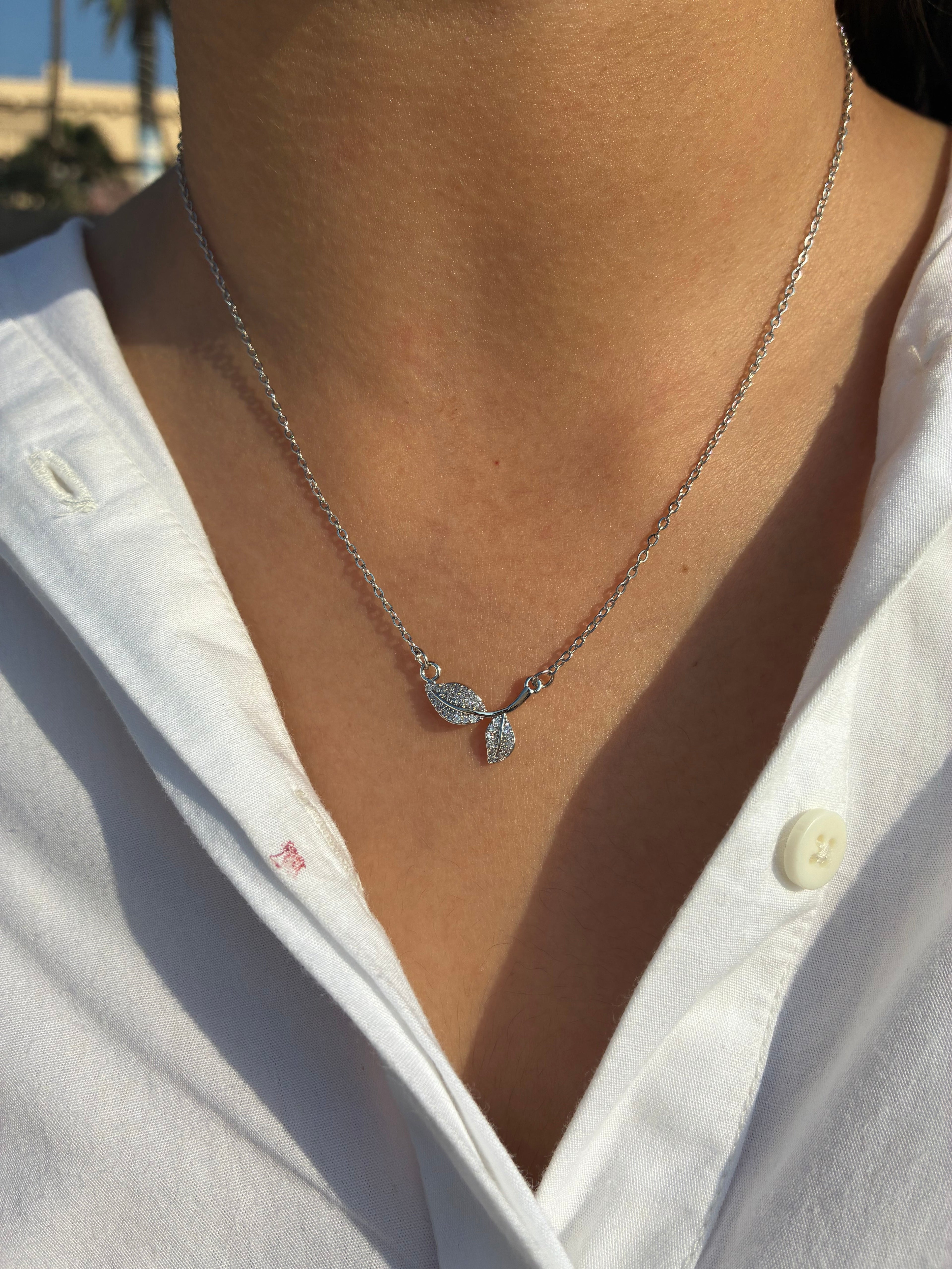 Twin Leaf Necklace