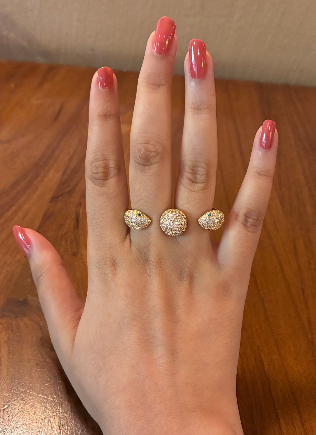 Serpent Face Dual Ring