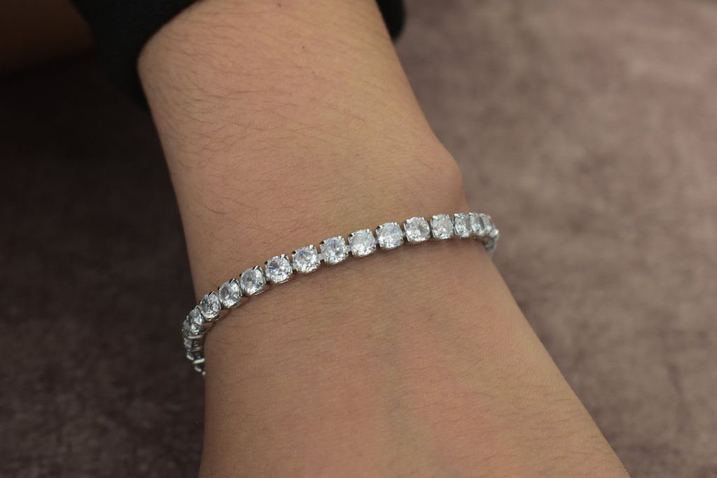 Midi Stone Silver Tennis Bracelet