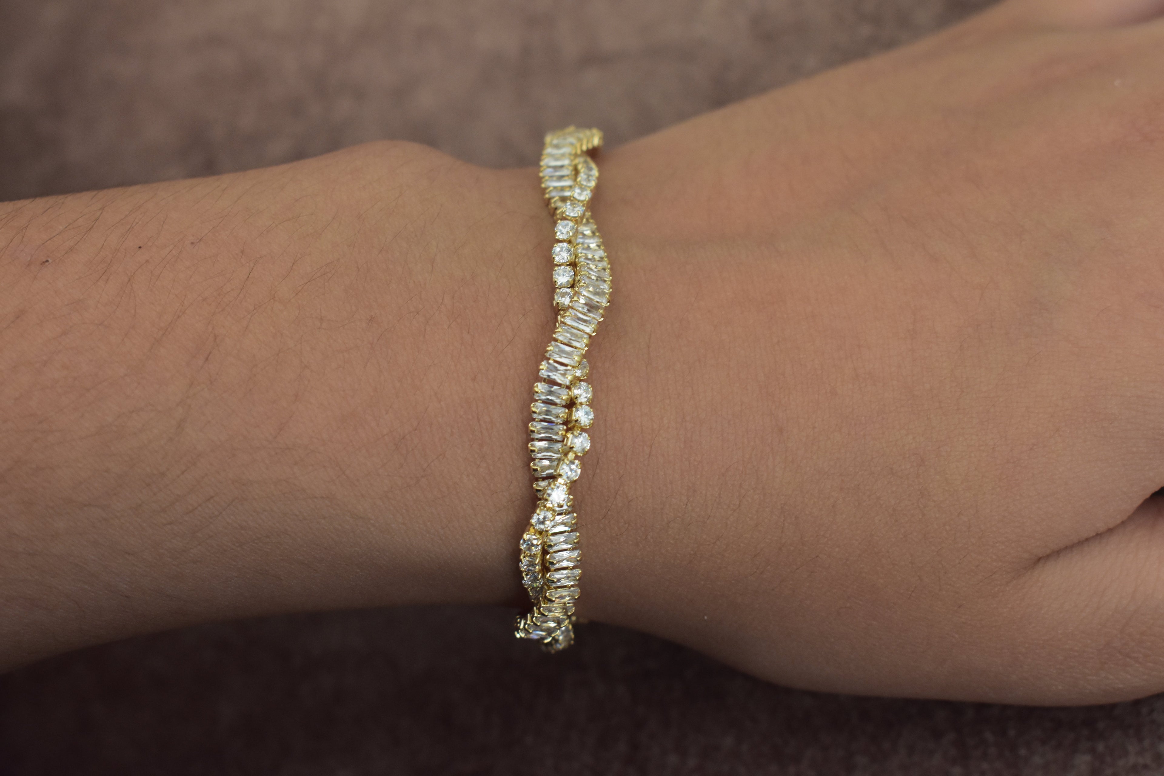 Statement Twistie Gold Tennis Bracelet