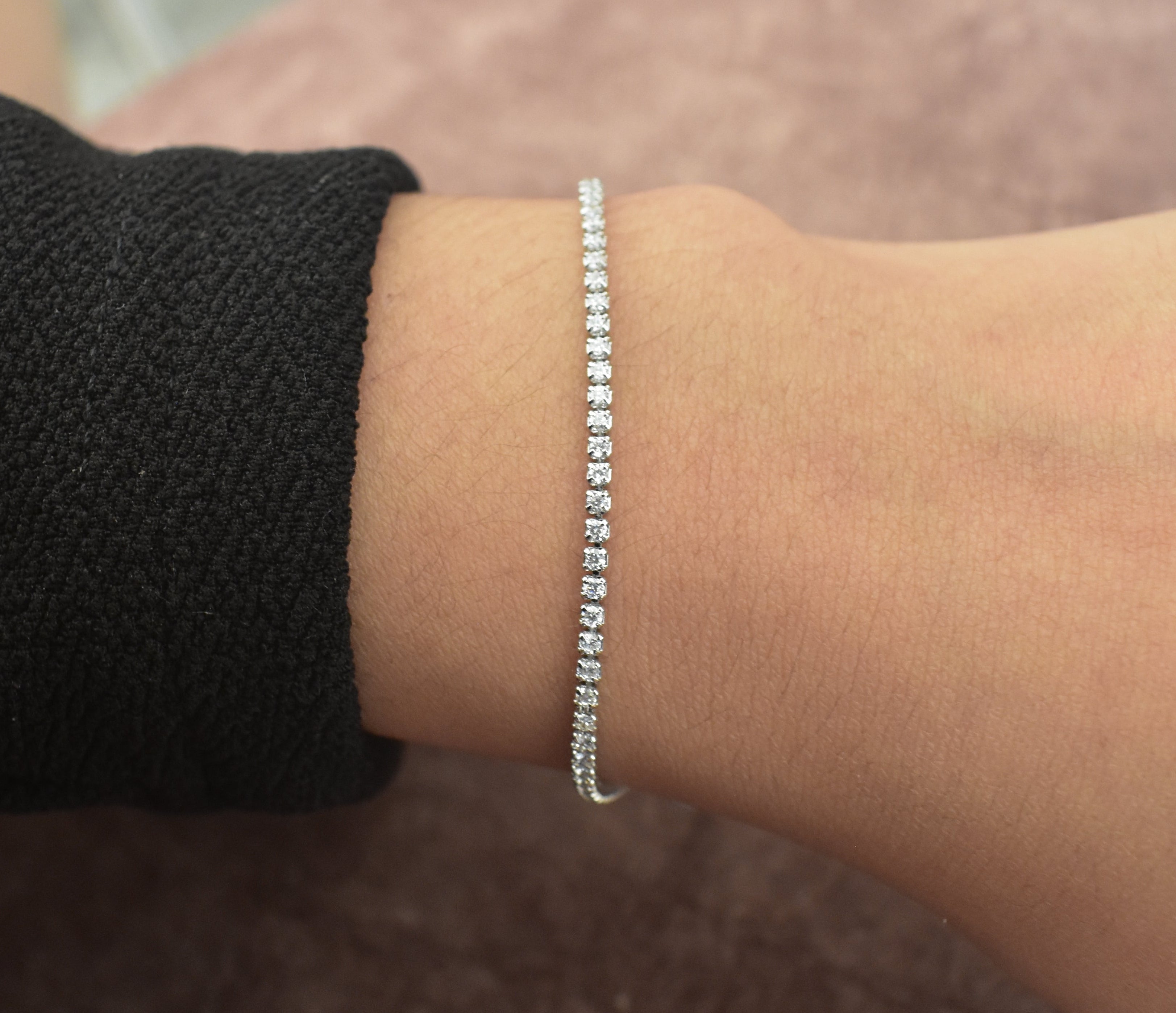 Mini Stone Silver Tennis Bracelet
