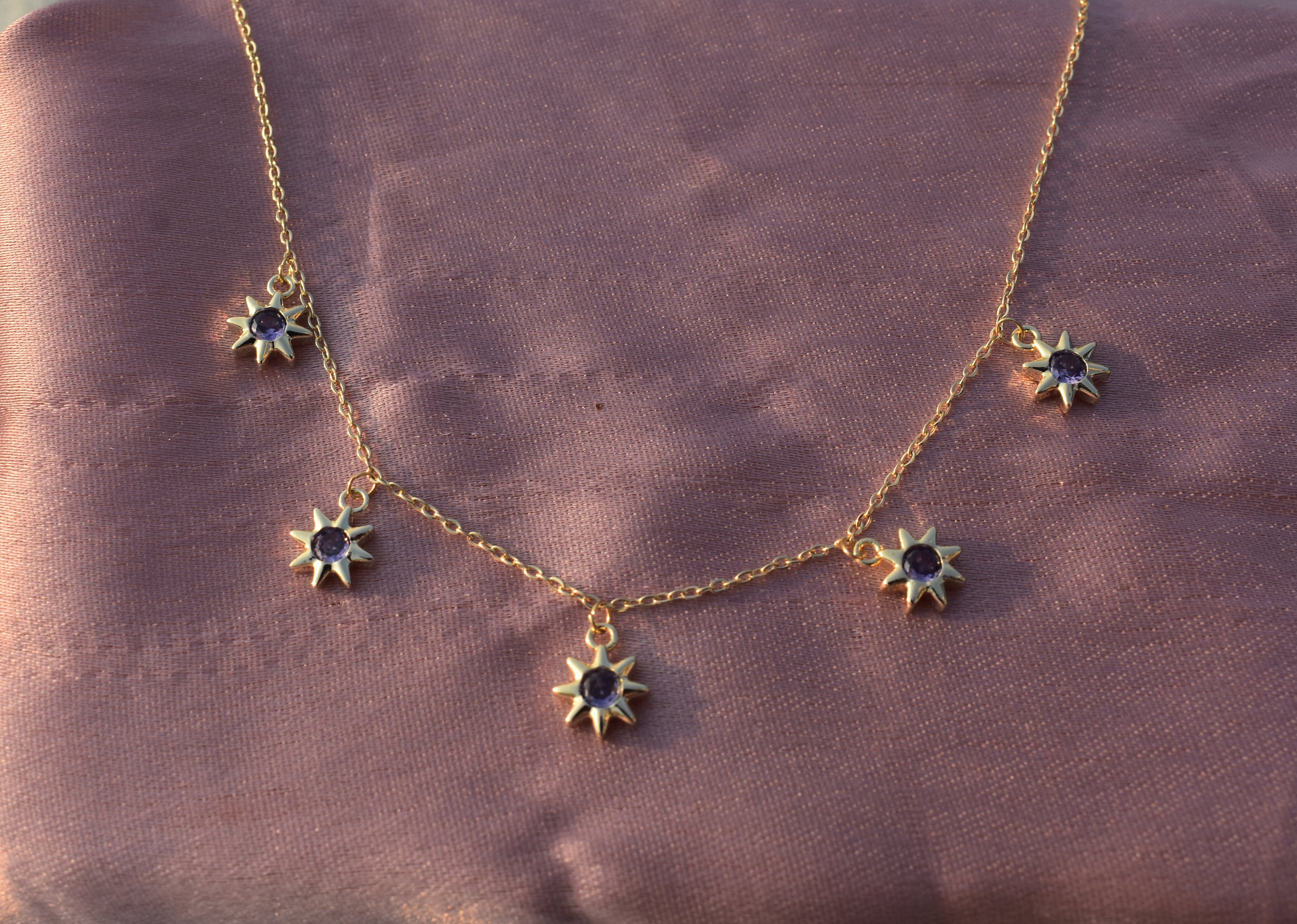 Dangle Sun Necklace (purple)