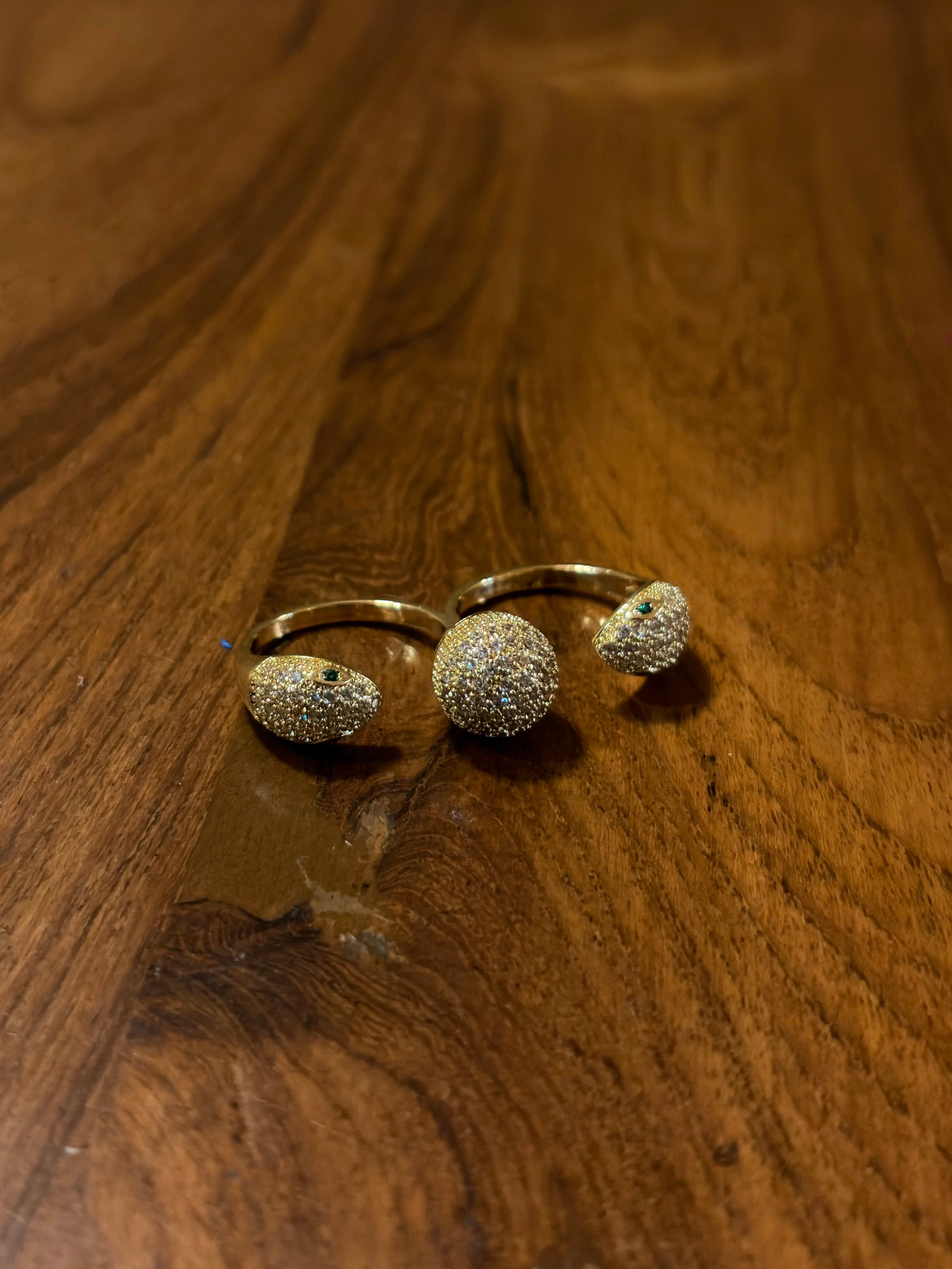 Serpent Face Dual Ring