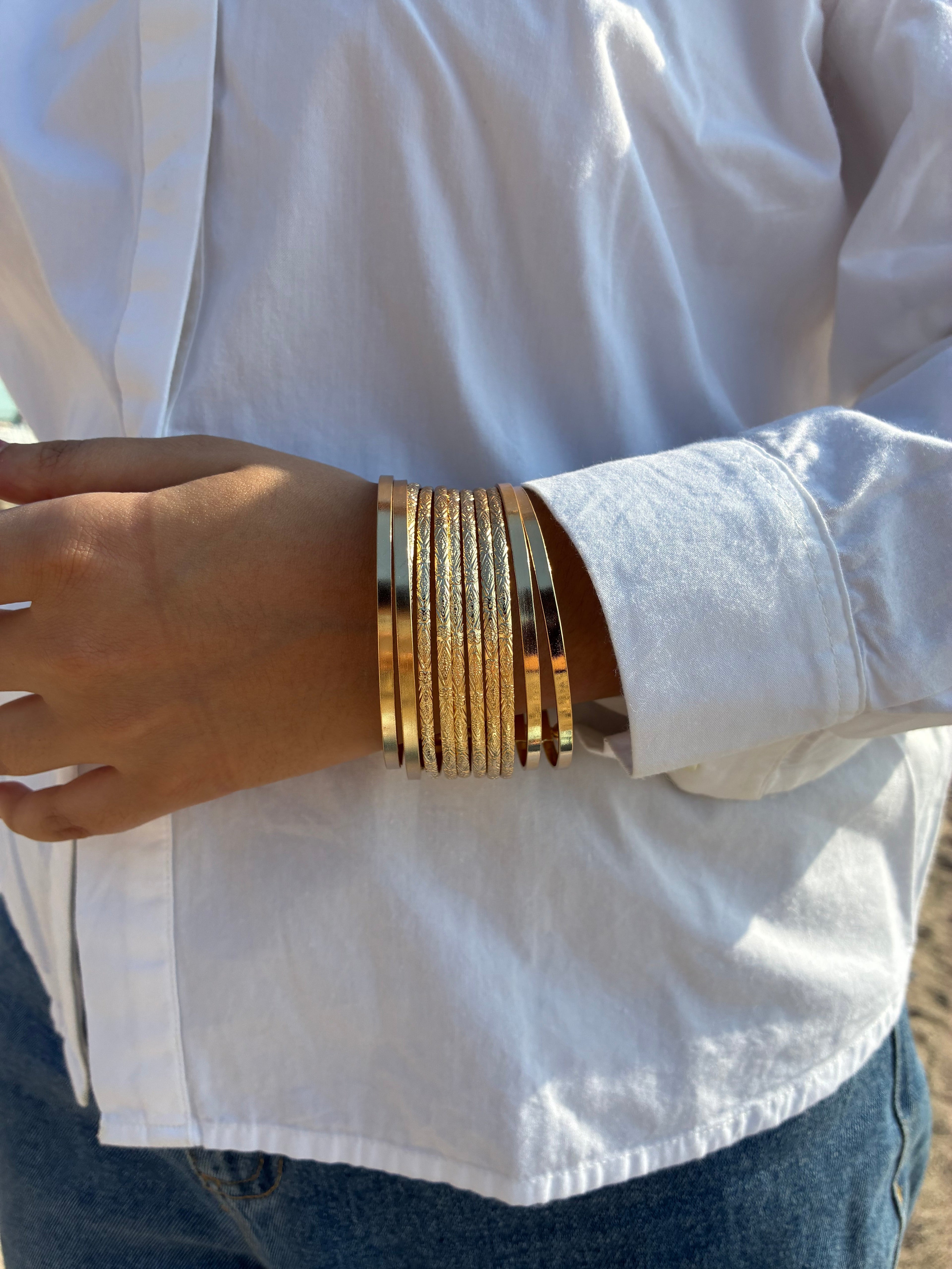 Golden Grid Cuff Bangle