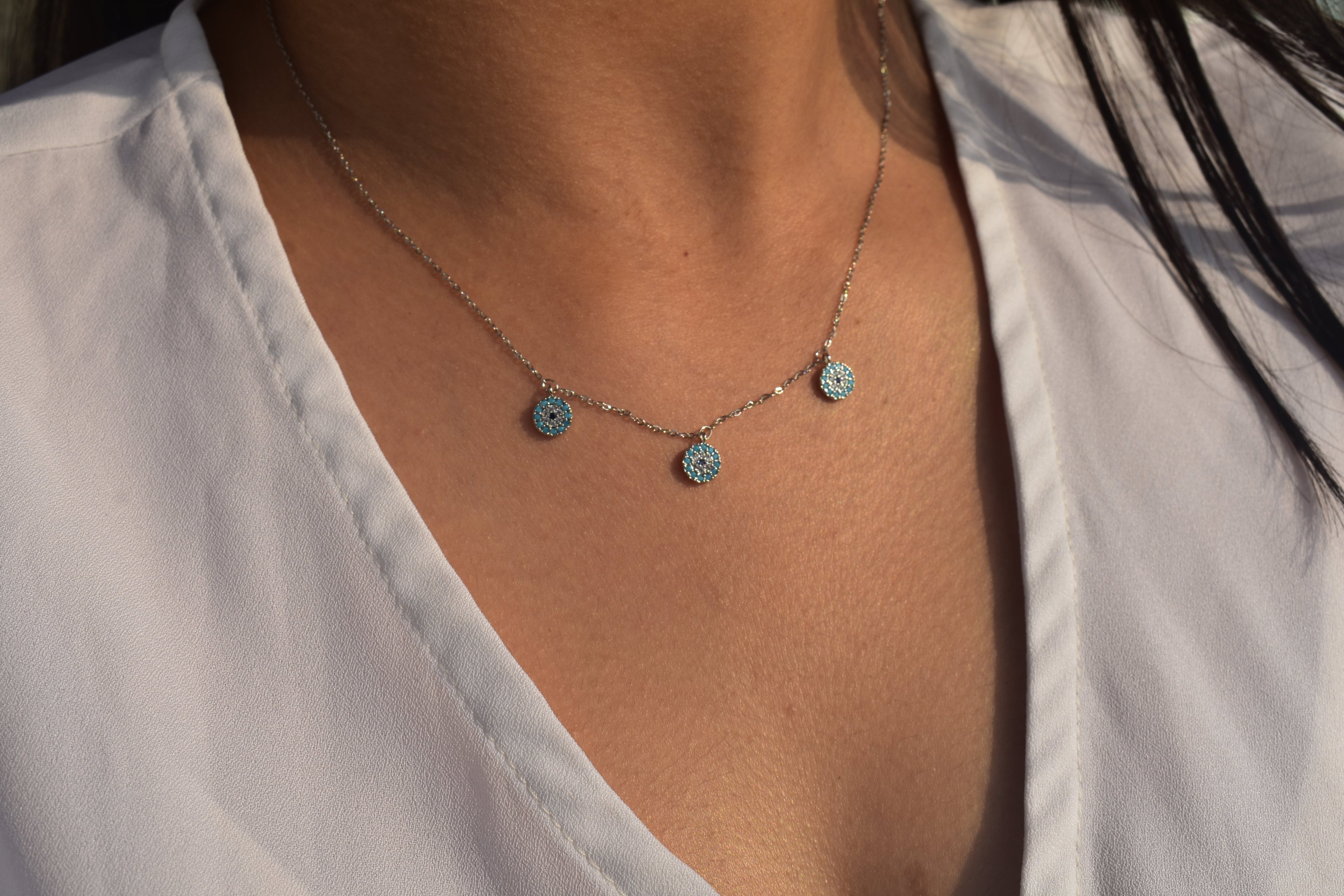 Evil Eye Cascade Necklace