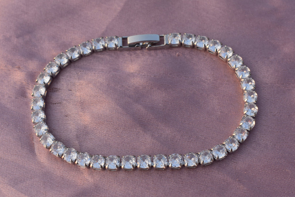 Midi Stone Silver Tennis Bracelet