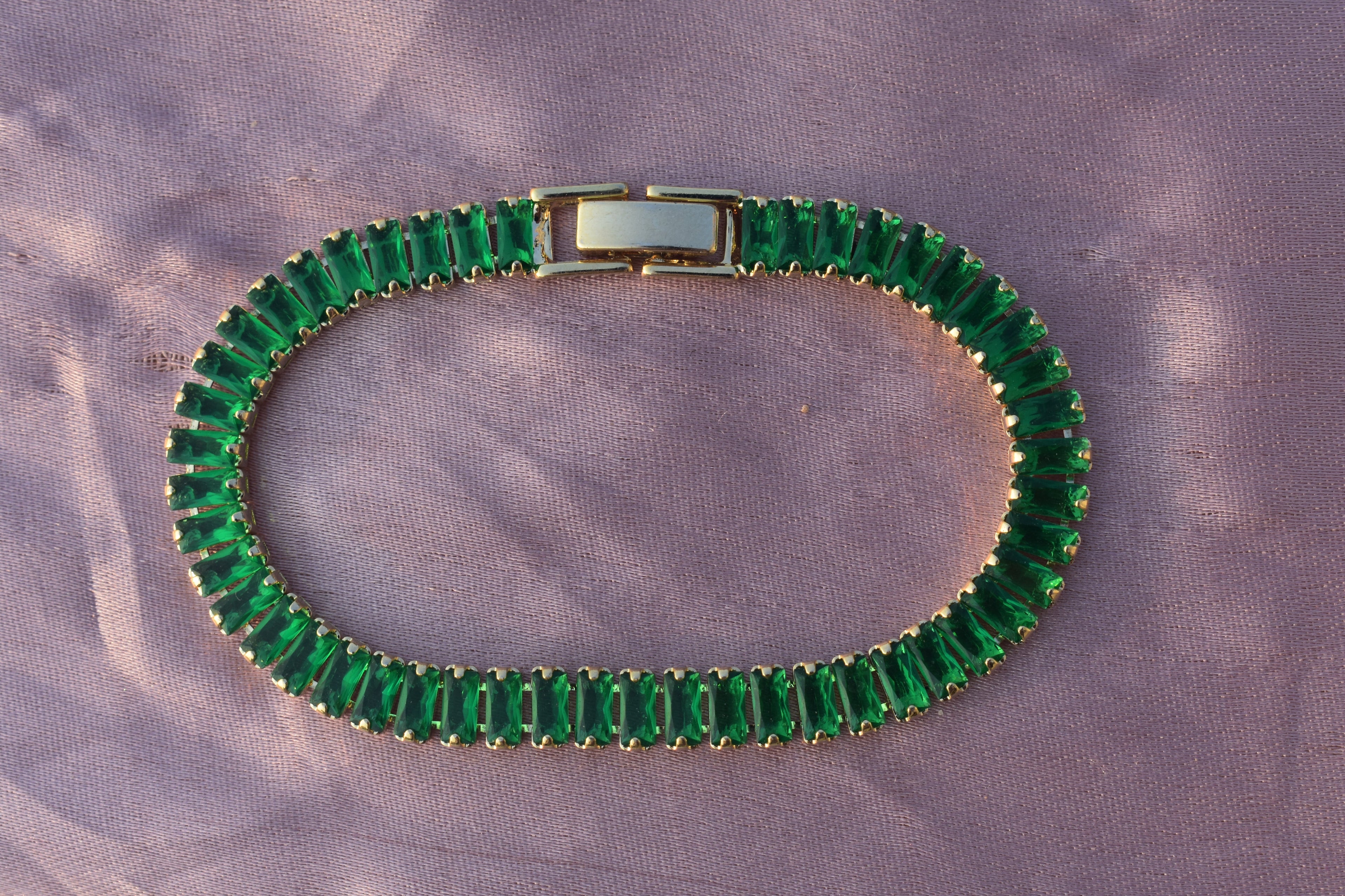 Emerald-Gold Tennis Bracelet