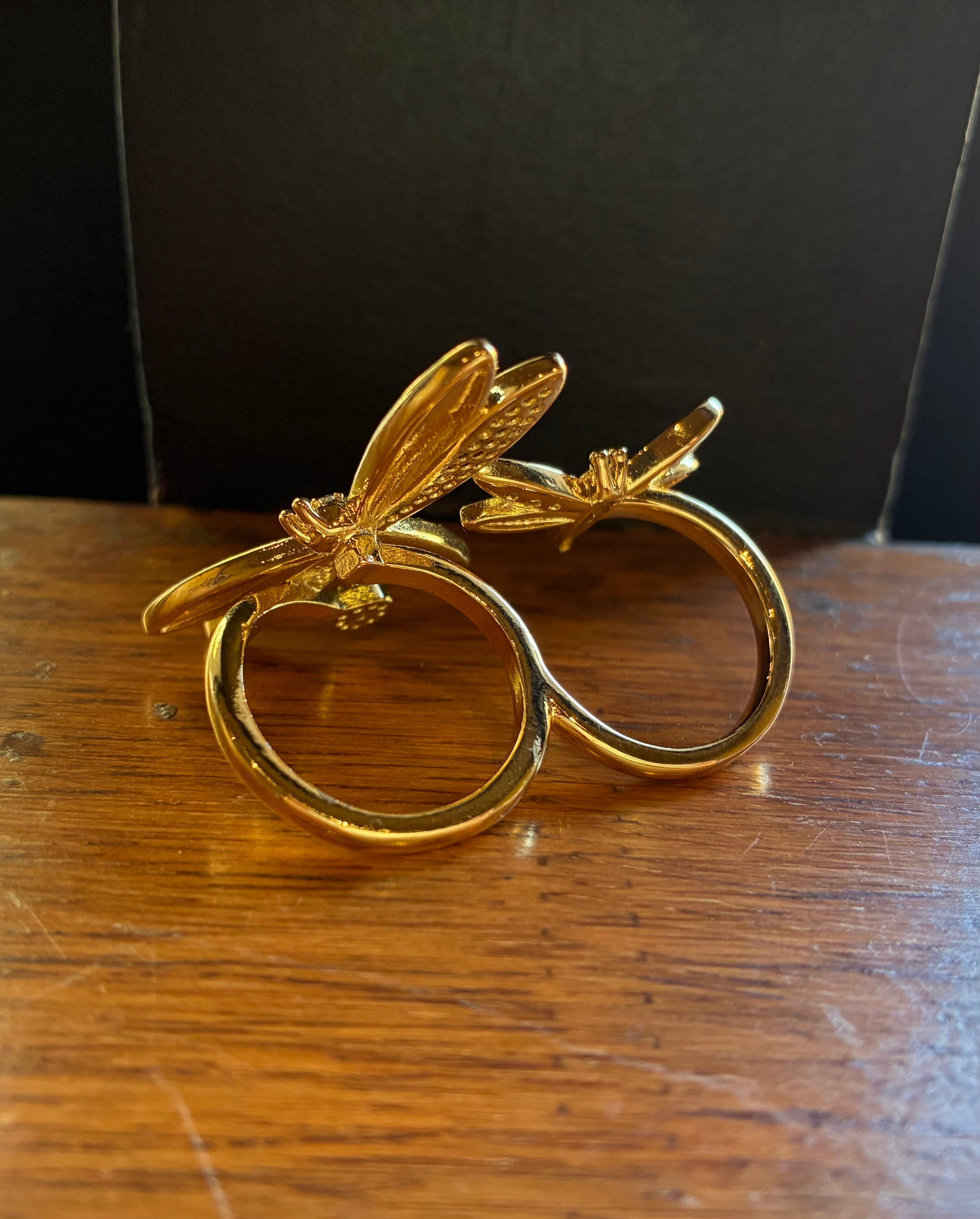 Dragonfly Dual-Finger Ring