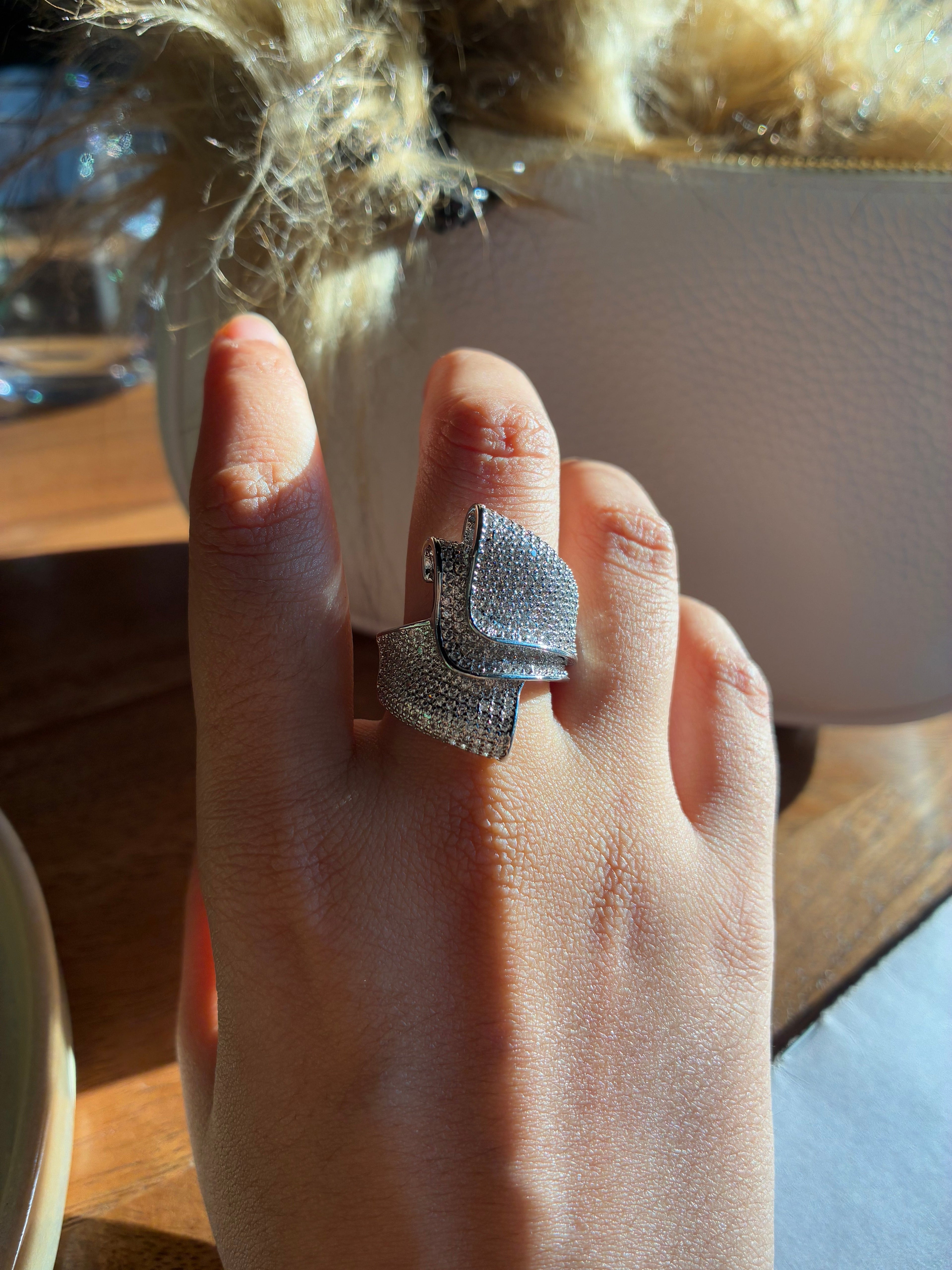 Crusted Drape Ring