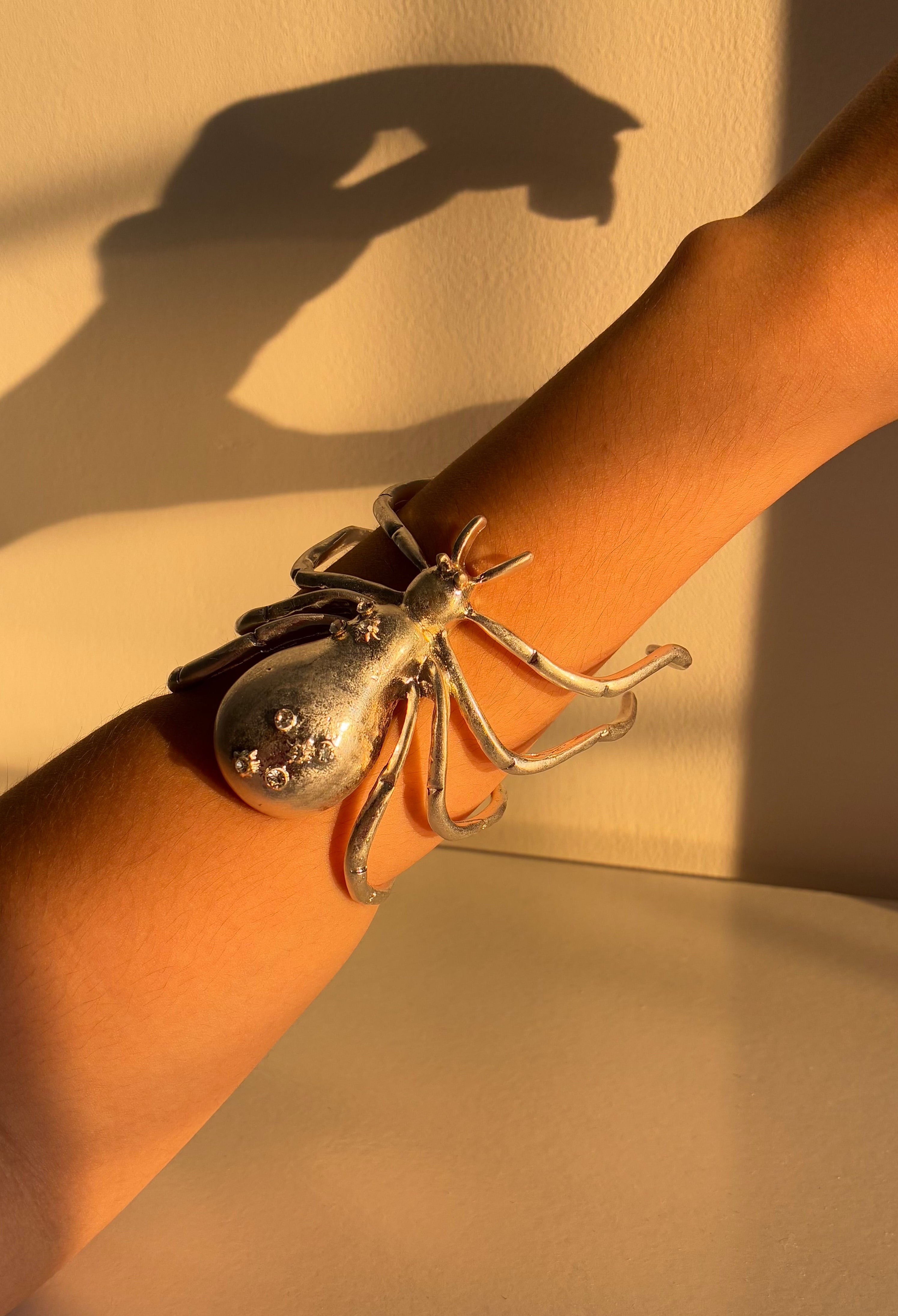 Silver Statement Spider Cuff