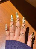 Set of 5 Nail Rings [Siletto Nail Ring]
