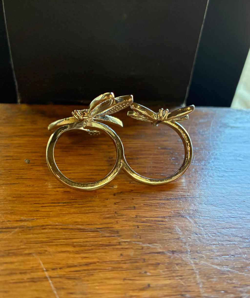 Dragonfly Dual-Finger Silver Ring