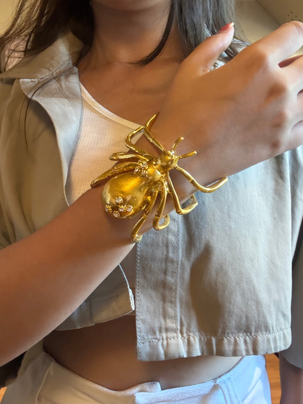 Gold Statement Spider Cuff