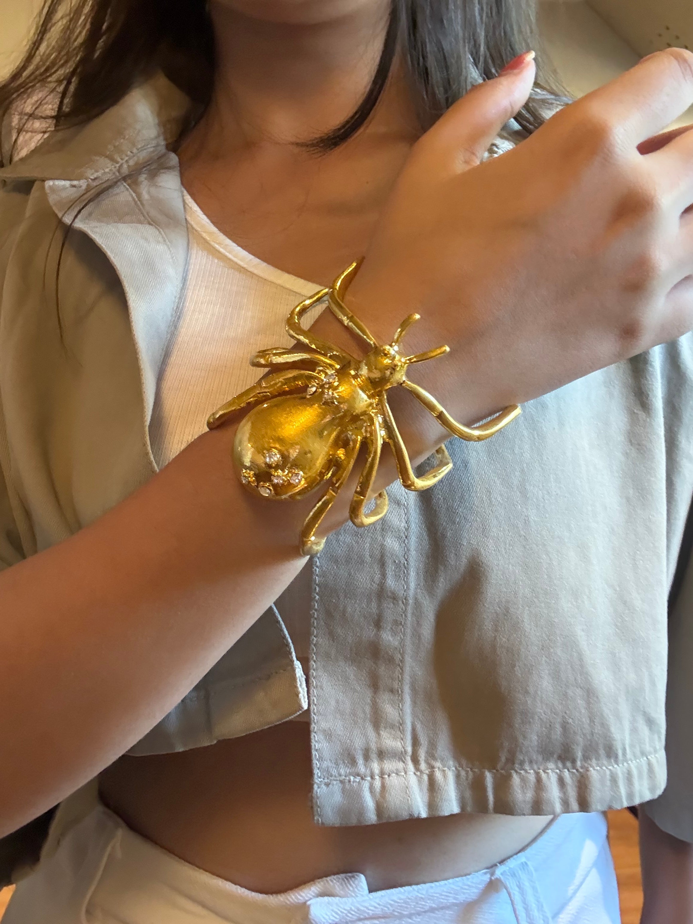 Gold Statement Spider Cuff