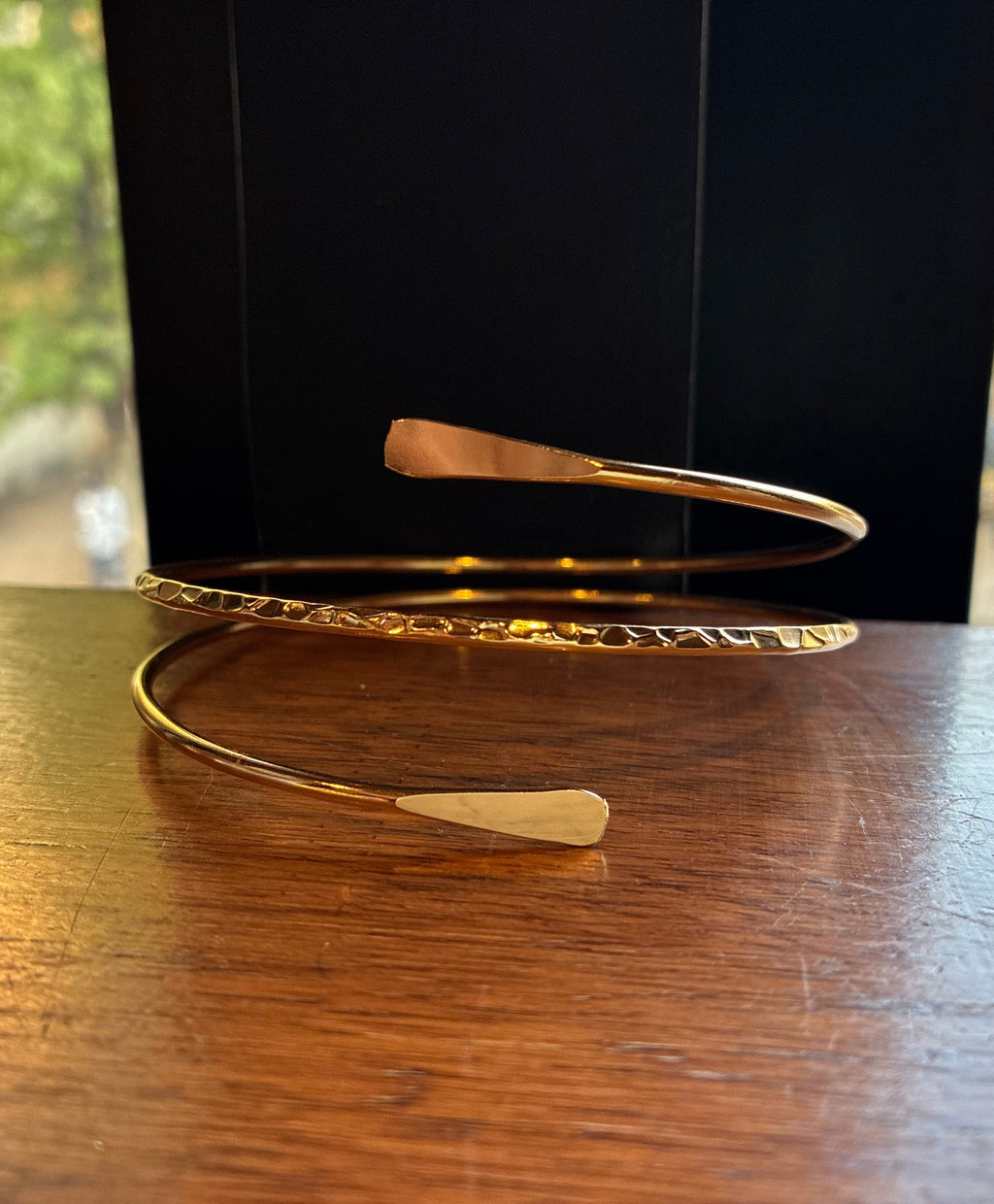 Hammered bicep cuff