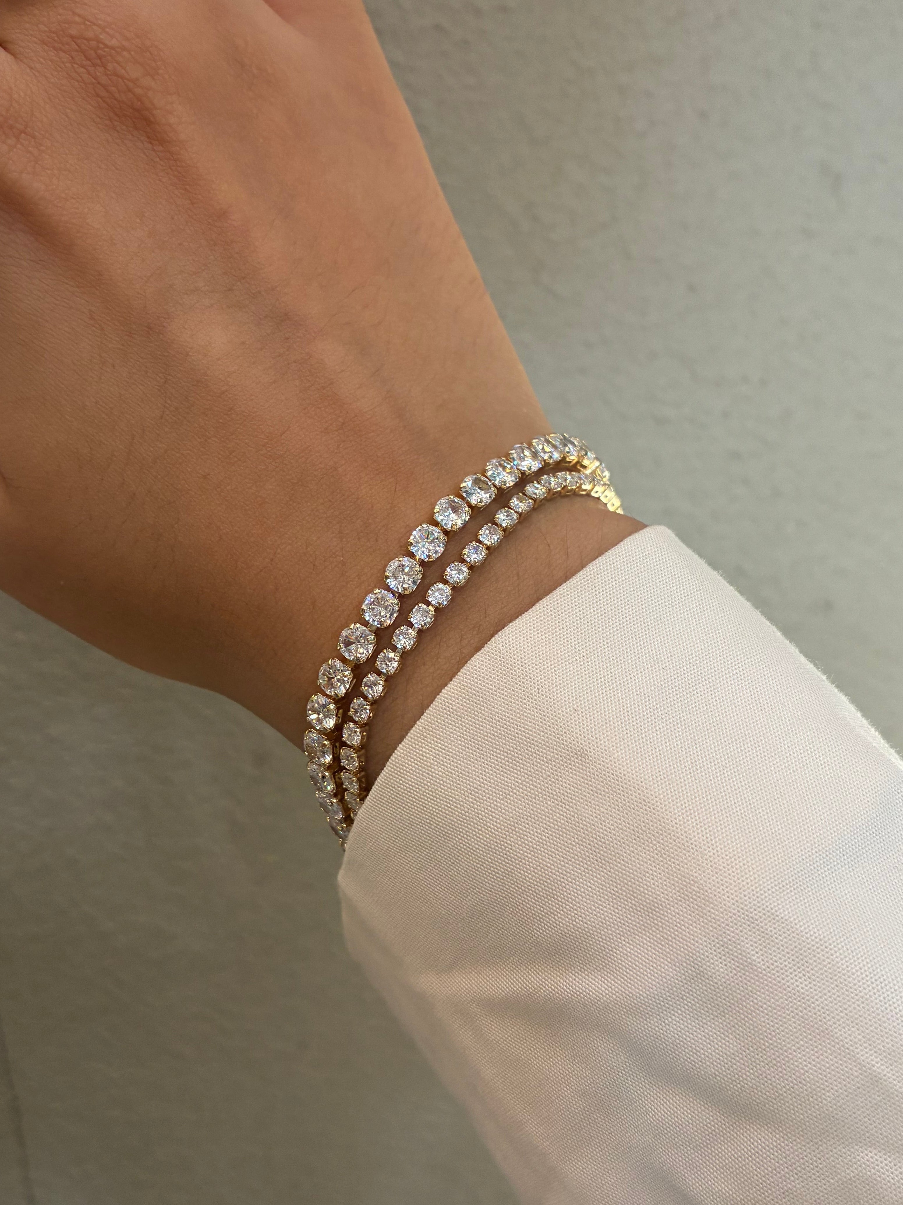Gold Luxe Tennis Bracelet Stack